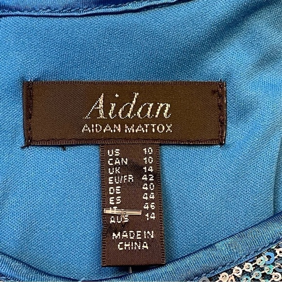 AIDAN Mattox Sequin Halter Mini Dress with Cutout Sz 10 - Picture 13 of 17